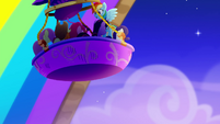 Mane Six's balloon collides with rainbow MLPRR