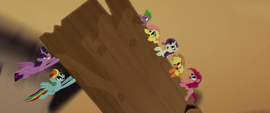 Hello? Fluttershy, you have wings too. Also, looks like Spike's about to lose his lunch.