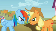 Rainbow Dash and Applejack being competitive S01E13