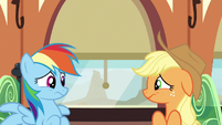 Rainbow and Applejack ashamed of themselves S6E18