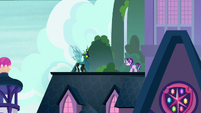 Starlight and Chrysalis on school's roof S9E24
