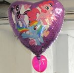 Twilight, Pinkie, and Rainbow Dash balloon