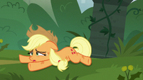 Applejack lying on the ground S5E16