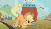 Applejack, next time try not to nudge the barrel.