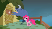 Iron Will attempts to break into Fluttershy' home S2E19