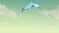 Rainbow Dash looping through the air S7E18