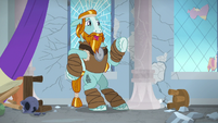 Rockhoof backed up against a wall S8E21