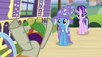 Sunburst wearing a false hoof S7E24.png (817 KB)