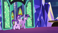 Twilight and Starlight enter the throne room S6E21