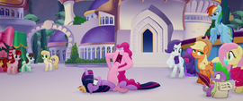 Twilight and ponies watch Pinkie scream MLPTM