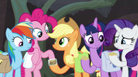 Applejack giving fly repellent to her friends S8E25