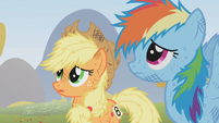 Applejack and Rainbow Dash apologize.