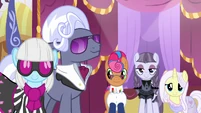 Photo Finish, Hoity, and contest ponies smile at Rarity S7E9.png (1,000 KB)