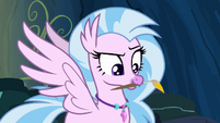 Silverstream holding paintbrush in her mouth S9E3