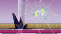 Two Sombrafied guards caught in spiderweb S9E2