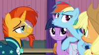 Rainbow Dash scoffing at Sunburst S9E16