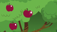 Sparkly red apple in an apple tree S6E18