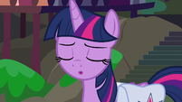 Twilight Sparkle letting out a calming sigh S9E5