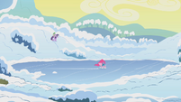 Twilight and Spike approach frozen lake S1E11