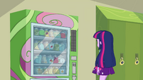 Sweetie Bot is canon. Either that or the animators gave the vending vachine that purple/pink swirl on accident