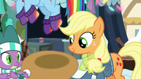 Applejack holding out her hat MLPBGE