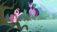 Fake Pinkie Pie groaning at the swamp S8E13