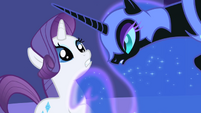 Rarity face to face with Night Mare Moon S1E1