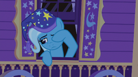Trixie exhaustedly rubbing her eyes S6E25