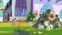 Canterlot street sweepers on strike S9E13