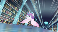 Flurry Heart flying through the library S6E2
