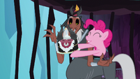 Pinkie Pie gives Tirek a birthday cake S8E26