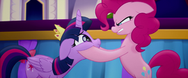 Pinkie Pie grabbing Twilight's face MLPTM