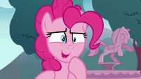 Pinkie Pie trying to keep it together S8E3