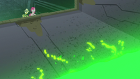 Pinkie and Daring stand over pool of bubbling slime S7E18