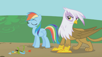 Rainbow Dash and Gilda nonchalant S1E05
