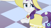 Rarity is not pleased that her friends made her faint.