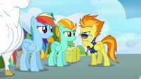 Omitted from the episode: Spitfire's obscenity-and-profanity-laced tirade at Lightning Dust.