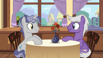 Star Bright and Silver Script having lunch together S7E15