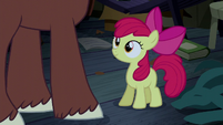 Apple Bloom looking up at Trouble Shoes S5E6