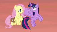 Twilight and Fluttershy excited to reach the bayou S7E20