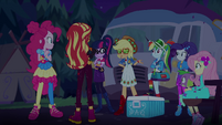 Equestria Girls looking at Applejack EGSBP