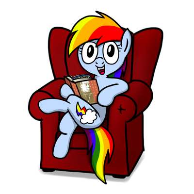 FANMADE Rainbow Dash presents chair by fireplace.png