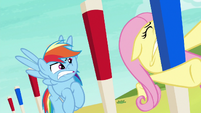 Fluttershy slams into an obstacle peg S6E18