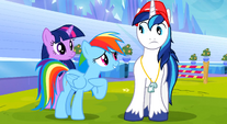 Rainbow trying to convince Shining Armor S3E12