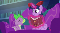 Spike laughing at Twilight S6E8