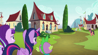 Starlight, Twilight, and Spike back in the past S5E26