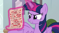 Twilight presents Cozy Glow's test paper S8E12