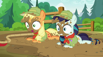 Applejack and Rara all muddy S5E24