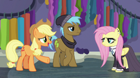 Applejack trying to talk to Fluttershy S8E4
