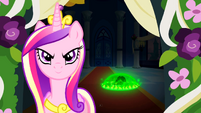 Queen Chrysalis disguised as Princess Cadance in A Canterlot Wedding - Part 1.